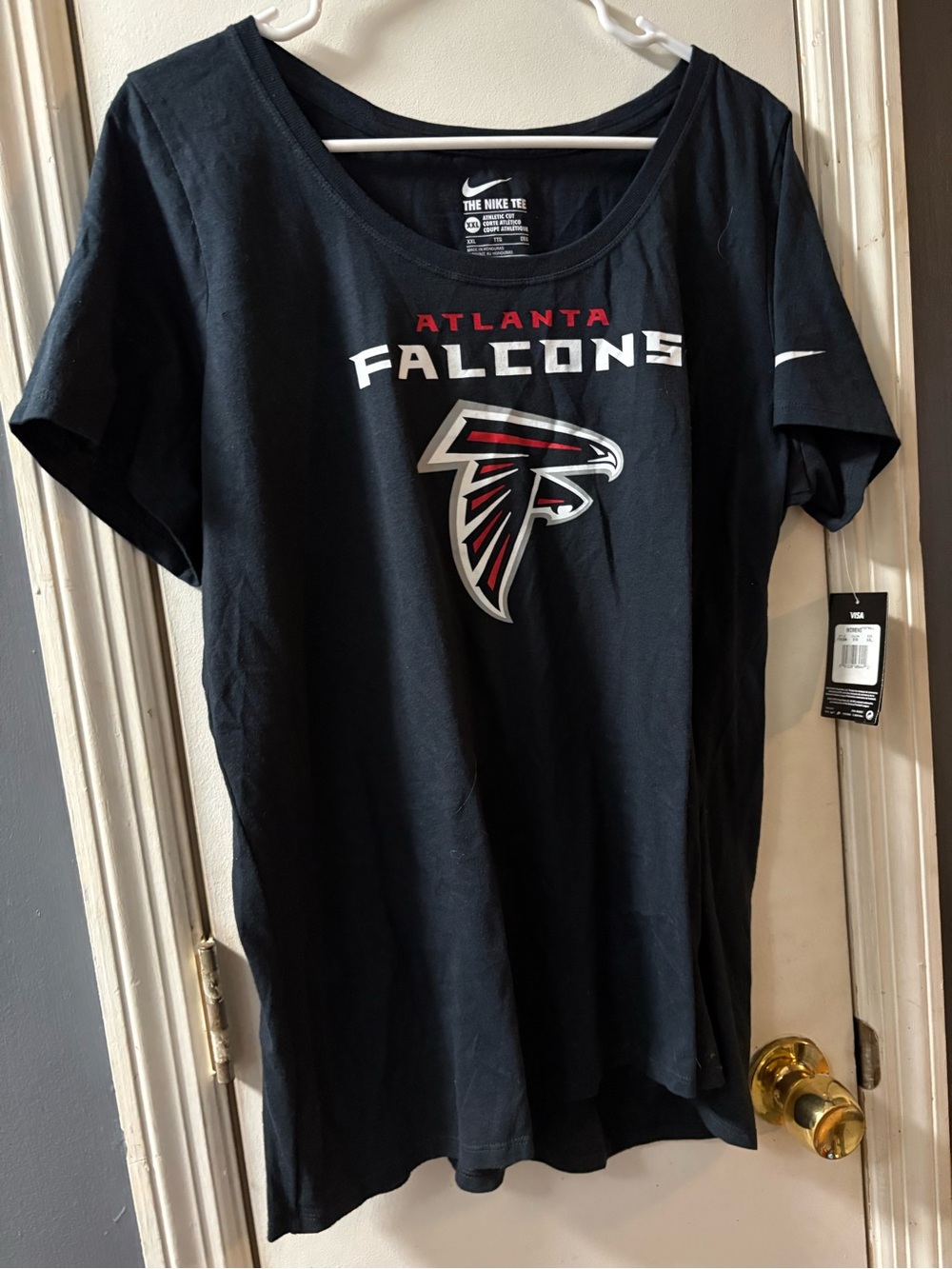 Nike Women's Atlanta Falcons Black Logo Tee size XXL